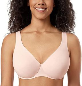 AISILIN Sujetador Minimiseur Talla Grande con Aros Sin Relleno Completa Mujer Rosa Albaricoque 120D