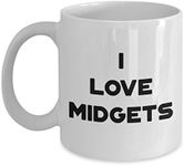 SpreadPassion I Love Midgets Mug, Midget Coffee Mug, Midget Lover Gift Idea, Midgets Gift, Funny Coffee Cup, Novelty Birthday Gift Idea