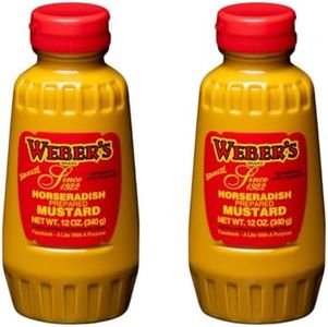 Buffalo's Own Weber's Brand Premium Horseradish Mustard Squeeze Bottle - 12oz (2-pack) | Bold Flavor & Easy Dispensing | All-Natural, Vegan, Gluten-Free