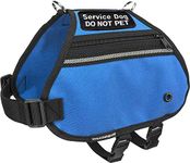 ActiveDogs Service Dog Butterfly Cape Vest, Medium Girth 27"-33" w/Built-in Poop Bag Grommet + Dual Zippered Pockets - Blue