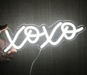 White LED XOXO Neon Light Signs Night Lights for Wall Decor Light Up Sign for Birthday Gift Kids' Bedroom Party Hotel Restaurant Bar Pub Home (USB Powered)