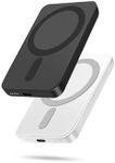 【2-PACK】Miady Ultra Slim Magnetic Wireless Power Bank, 5000mAh Magnetic Phone Charger, Fast Charging with USB-C, Compatible with iPhone 17/16/15/14/13/12 Series, Great Equipment for Emergencies