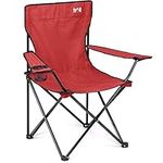 Trail Red Camping Chair Lightweight Folding Cup Holder Carry Bag 100kg Capacity