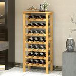 Dripex Bamboo Wine Rack Free Standing, 7-Tier 27 Bottles Wine Holder Display Storage Shelves with Table Top for Home, Kitchen, Pantry 47 x 29 x 102cm