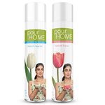 POUR HOME French Flora & French Fusion Room Air Freshener Spray - 220ML Each (Pack of 2)| Long-Lasting Fragrance - Reduces Odours - Suitable for Home & Office
