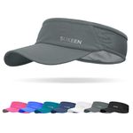 Sukeen Sports Sun Visor Men Women Lightweight Packable Cooling Stretchy Visor Hat for Running, Tennis, Golf, Grey, One Size