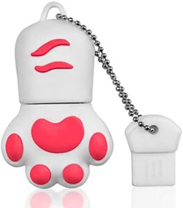 USB Stick 128 GB, Flash Drive USB 2.0 128 GB Cat Paw Pen Drive Memory Stick Cartoon Funny Pendrive Cute Memory Stick for Tablet, PC, Gifts (White)