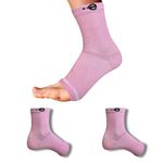 Compression Socks Open Toe | Bamboo Cotton Compression Socks Women | Ecosync | Nano Socks Men Neuropathy | Plantar Fasciitis | Baby Pink | Arch Support | Foot & Ankle Swelling | Heel Pain