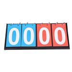 Broco Flip Scoreboard, 2/3/4 Digit Portable Sports Scoreboard Score Counter for Table Tennis Basketball Tabletop Score Flipper(Four)