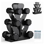 4 Tier Metal Dumbbell Rack Heavy Duty Dumbbell Stand Weight Stand for Dumbbells, Tree Shape Dumbbell Storage Rack, Rack Only(3 Tier)