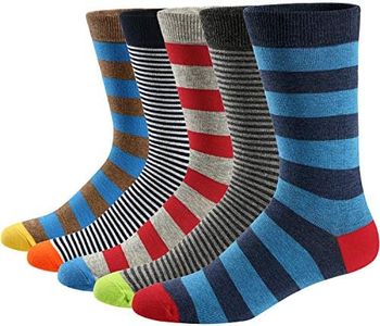 Ueither Calze da Uomo Coloratissimi in Cotone Stilisti Calzini Fantasia dal Design Comodo (Colore 8, 38-44)