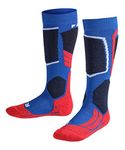 FALKE Unisex Kids SK2 Intermediate K KH Wool Warm Thick 1 Pair Skiing Socks, Blue (Cobalt Blue 6941), 3-5