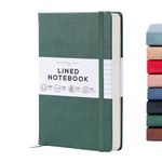 Beechmore Books Lined Journal Notebook, 5.8 x 8.3 inch, A5 160 Lined Pages, Hardcover Leather Journals for Women, Men, Writing and Notebooks for Work - 120 GSM Thick Paper, Gifts Box Included