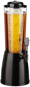 Relaxdays Columna 2,5 l Torre de Cerveza con Grifo, Dispensador de Bebidas con Enfriador, Beer Tower, Transparente y Negro