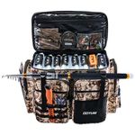 Goture Large Fishing Bag, Store Up to 8PCS 3700+4PCS 3600 Tackle Boxes, Water Resistant Sea Fishing Tackle Bag, Carp Fishing Bag with Removable Dividers(Without Trays, 20.8"x15.2"x11.4")Camouflage