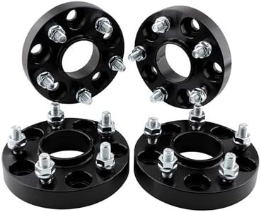 ZY WHEEL 5x4.5/5x114.3 Hubcentric Wheel Spacers 1'' Compatible for Honda Accord Civic CRV Element Integra Odyssey Acura 64.1mm Bore 12x1.5 Studs Black 25mm 4pcs