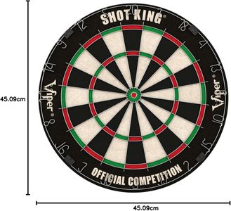 Viper Shot King Steel Tip Dartboard – Regulation Size, Staple-Free Bullseye