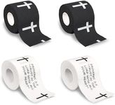 4 Pack Cross Christian Athletic Tape, Jesus Cotton Wristbands Religious Sport Tape for Soccer Football Baseball Gymnastics Christian Church Gifts(1.5in X 23ft) (Black and Word)