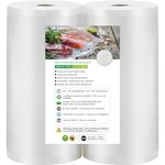 Vacuum Sealer Bags 2 Rolls 28cm x 15m (11''x50') Vacuum Sealer Rolls for All Vacuum Sealers, Commercial Grade Sealer Saver Rolls for Meal Prep or Sous Vide, BPA Free, Heavy-Duty