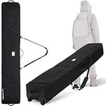 TeamObsidian Ski Bag - Can Hold Double Skis Up to 190 cm (6 ft 2") - Heavy Duty Padded Ski Bags for Air Travel - Water Resistant Snowboard or Skiing Kit Bag with Wheels