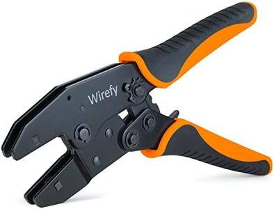 Wirefy Crimping Tool 8.7" for Quick Change Crimping Dies - Ratcheting Wire Crimper - Crimping Pliers - Terminal Crimp Tool - 26-8 AWG (Crimping Dies Sold Separately)