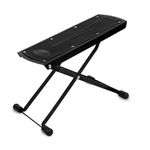 Kadence FRSTD-NK60 Touring Series Guitar Footrest | Flat-Foldable Design with 6-Level Height Adjustment | Metal Build with Non-Slip Rubber Surface & Feet | Portable Ergonomic | Black