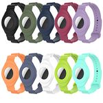 Compatible with Apple AirTag Bands for Men Women, Soft Silicone Wristband Colorful Waterproof Bracelet Lightweight Sport Strap for Kids Toddler Baby Children Elders (10Color)