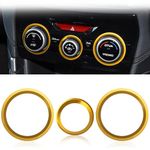 Unifizz Car AC Climate Control Knob Outer Ring Covers Accessories Interior Air Condition Switch Volume Trim (Gold) for Subaru Crosstrek 2018-2023 / Impreza 2017-2023 / Forester 2019-2023