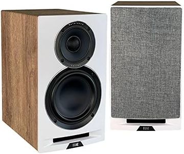 ELAC Uni-Fi Reference 3-Way 5-1/4" Bookshelf Speakers, Oak or Walnut Speakers for Home Theater and Stereo System, White Baffle with Oak Sides