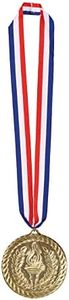 Beistle Medal with Ribbon with 4-Inch Medal, 30-Inch, Gold, Red/White/Blue/Gold