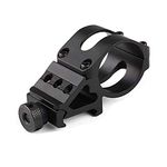 WESLITE 1" 25mm Ring Offset Side 45° Picatinny Rail Mount for Tactical Torch Scope Picatinny Rail Offset 20mm Rail Mounts for Scopes Tactical Flashlights-Black