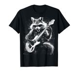 Heavy Metal Raccoon | Rock Star Band | Guitarist Guitar T-Shirt