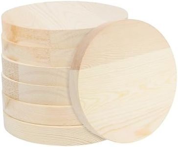 Belle Vous Pack de 7 Discos de Madera Sin Acabado – 15 cm y 20 mm de Grosor - Madera Rodajas Natural en Blanco Circulo Madera para Manualidades, Navidad, Pirograbado y Placa para Puerta