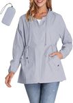 JTANIB Women Packable Rain Jacket Waterproof Lightweight Raincoat Hooded for Hiking Outdoor Travel