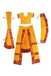 MODERNAZ Yellow Classical Dance Bharatnatyam Costume for Girls Fancy Dress Competitions/Annual Functions/School Events (10-12 Years) (14-16 years)