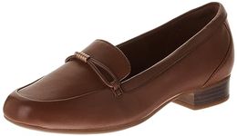 Clarks Women's Juliet Shine Loafer, Tan Leather, 7.5