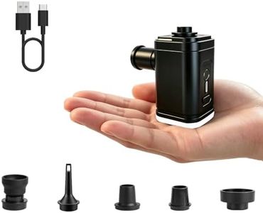 JEWOSTER Portable Electric Air Pump, 2-in-1 Mini Air Pump for Inflation & Deflation with Camping Light, 5 Nozzles, USB Rechargeable,for Camping Mattresses, Swimming Rings, Vacuum Storage Bags, Kayaks