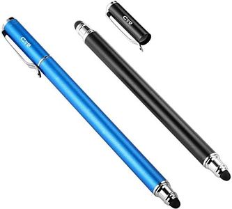 B&D Lápiz Táctil 2 en 1 Lápiz para Tableta con 10 Puntas de Goma de Repuesto para iPad, Tablets, iPhones, Samsung Galaxy Note/Tab, LG&HTC - Negro/Azul