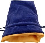 Metallic Dice Games MDG Large Velvet Dice Bag with Gold Satin Lining - Blue Dice Bag