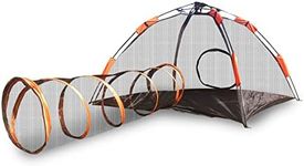 Yocvikey Outdoor Cat Enclosures for Indoor Cats, Foldable Sun Proofed Cat Tent and Tunnel for Outside, Portable Large Rabbit Playpen and Exercise Playhouse with Carry Bag for Dogs Ferrets Small Pets