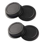 Front Body Cap & Rear Lens Cap Cover Compatible for Canon T8 T8i T7 T7I T6 T6i SL3, 90D 80D 77D 70D 7D 6D Mark II/I, 5D Mark IV/III/II kit EF/EF-S Mount (2 Pack)