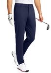 Soothfeel Men's Golf Pants with 5 Pockets Slim Fit Stretch Sweatpants Casual Travel Dress Work Pants for Men, Navy, Large