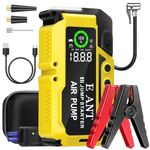 E-Ant Car Jump Starter with Air Compressor(10L Gas/8L Diesel), 4000A Peak 12v Auto Battery Jump Pack, Power Bank USB QC3.0 Outputs Portable Battery Booster Pack Jumper Box Tire inflator