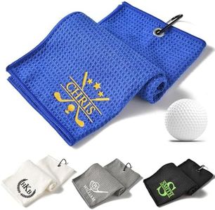 Terwex Custom Golf Towel | Personalized Embroidered Golf Towels with for Men & Women | Add Your Text or Name with Font & Thread Color Options Golf Bag Towel with Hook | Golf Accessories Golfing Gifts