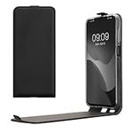 kwmobile Vertical Flip Case Compatible with Samsung Galaxy A26 5G - Case PU Leather Protective Flip Cover with Magnet - Black