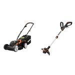 WORX WG779E.2 36V (40V MAX) Cordless 34cm Lawn Mower (Dual battery x2 20V Batteries)&WG163E.9 GT3 Command Feed Cordless Grass Trimmer 30cm 18V - BODY ONLY