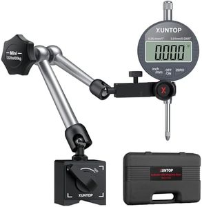 XUNTOP Digital Dial Indicator 1inch/0.0005inch with 132lbs/60kg Magnetic Base,Inch/Metric Conversion LCD Display Electronic Indicator, Dial Test Gauge for Lathe,3D Printer,CNC,Indusrial