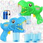 Kids Bubble Gun 2 Pack Dino Bubble