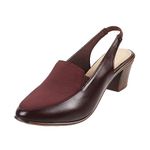 Mochi Women Brown Synthetic Leather Block Heel Shoes UK/5 EU/38 (31-287)