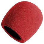 On Stage Foam Ball-Type Mic Windscreen, Red